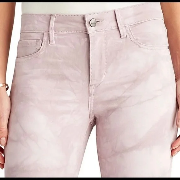 Sam Edelman Mid Rise Skinny Jeans Pink tie die NWT $128 - Picture 4 of 5